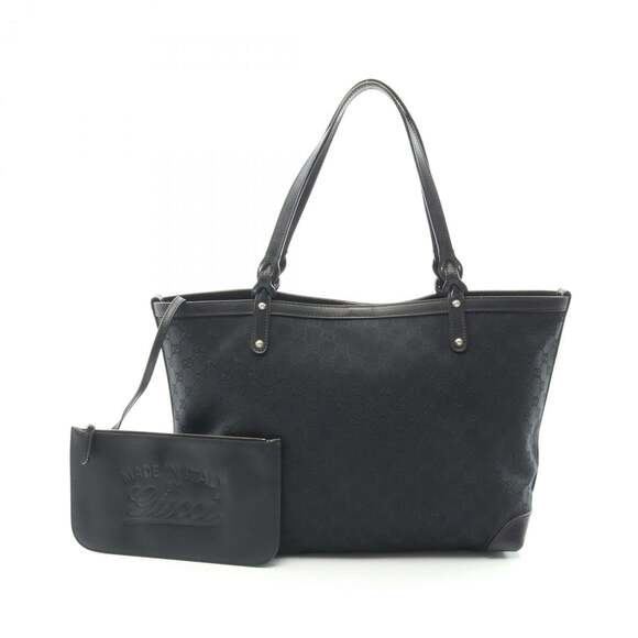 Gucci Handbags - GUCCI Black Leather Tote Bag